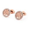 Rose Gold TOL in CZ Circle Stud Earrings