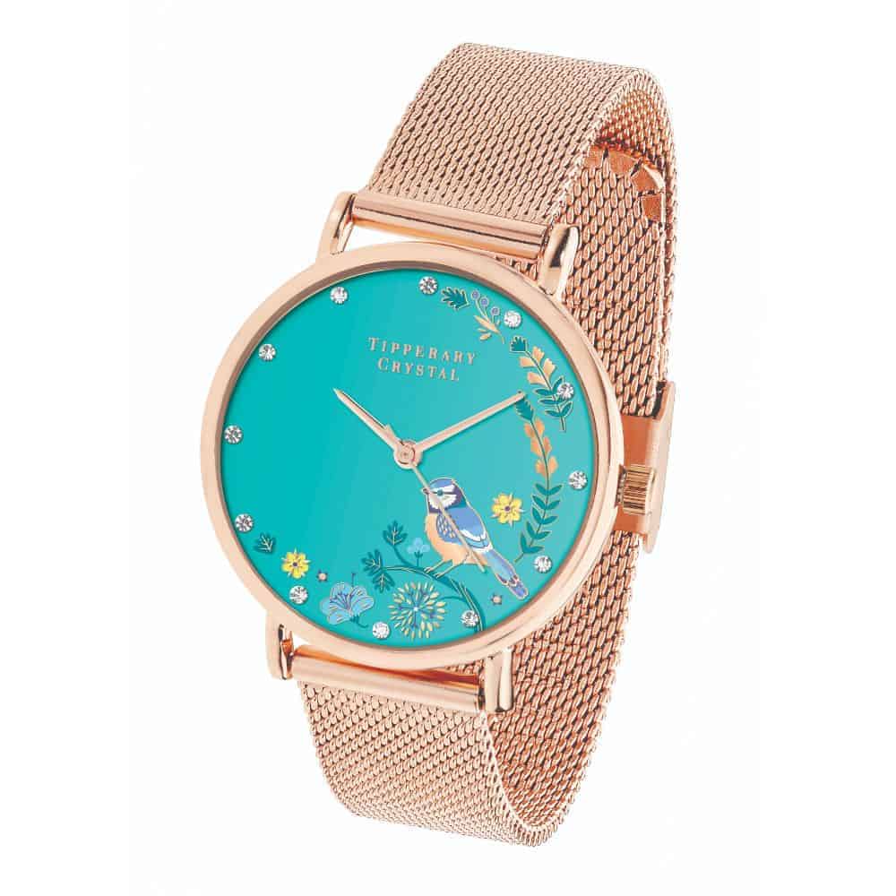 Birdy Blue Tit Rose Gold Watch