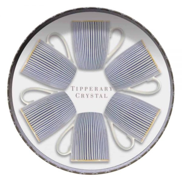 Tipperary Crystal Pinstripe 6 Mugs