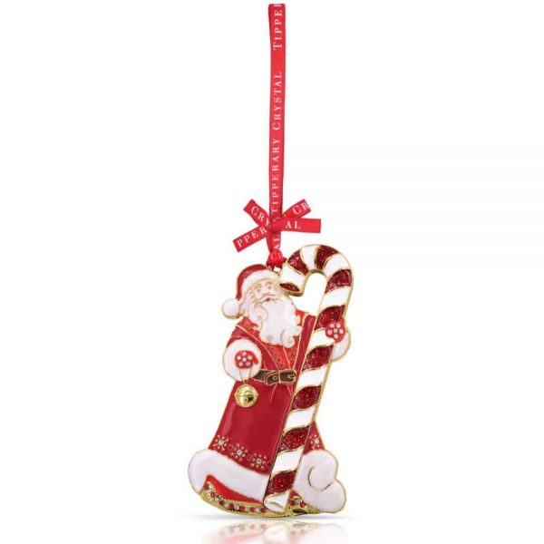 Tipperary Crystal Sparkle Santa and Candy Cane Dec