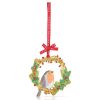 Tipperary Crystal Sparkle Robin and Wreath Dec