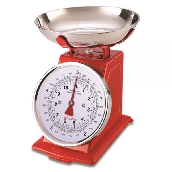 Terraillon Traditional Kitchen Scales 5KG Red