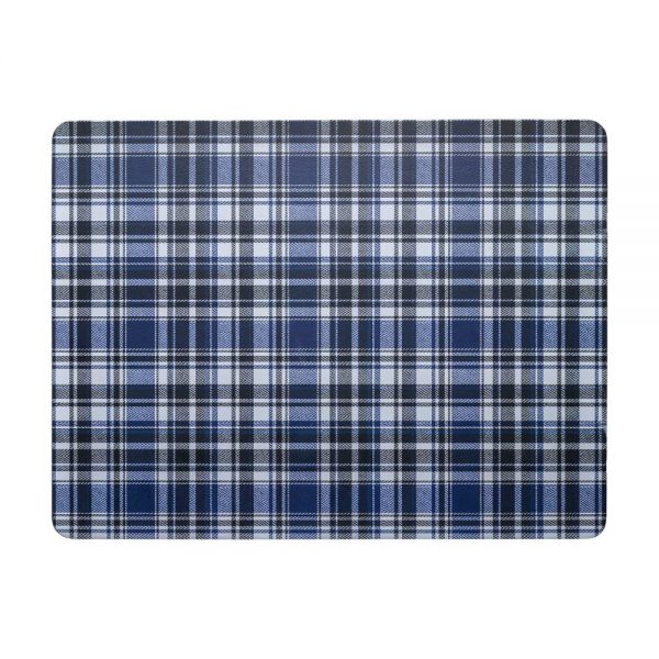 Checks Blue Black 6 Piece Placemat & Coaster Set