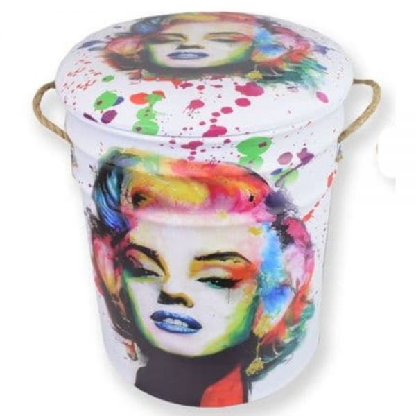 Marilyn Metal Stool With Padded Seat