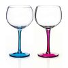 Gin Glass Pair Aqua and Pink