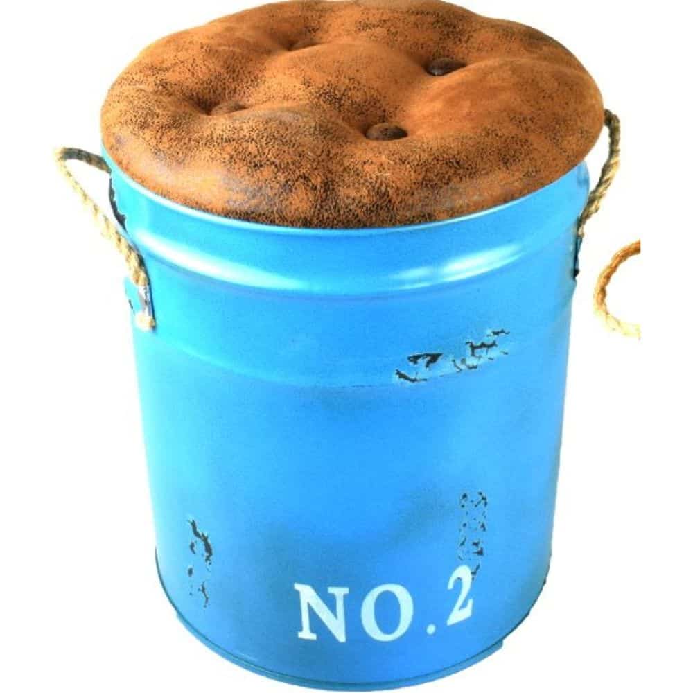Industrial Painted Metal Stool Medium 31x36cm