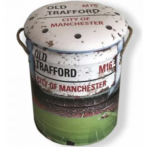 Old Trafford Metal Stool Large 36x44cm