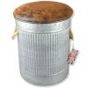 Industrial Metal Stool with Padded Seat