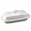 White Porcelain Butter Dish With Handle
