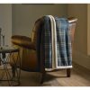 Teal Check Sherpa Throw 125cm x 150cm