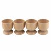 Set Of 4 Beech Wood Egg Cups