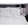 Satin Stripe 300 TC Double Quilt Set White