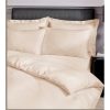 Satin Stripe 300 TC Super King Quilt Set Cream