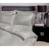 Satin Stripe Duvet Set Super King Grey