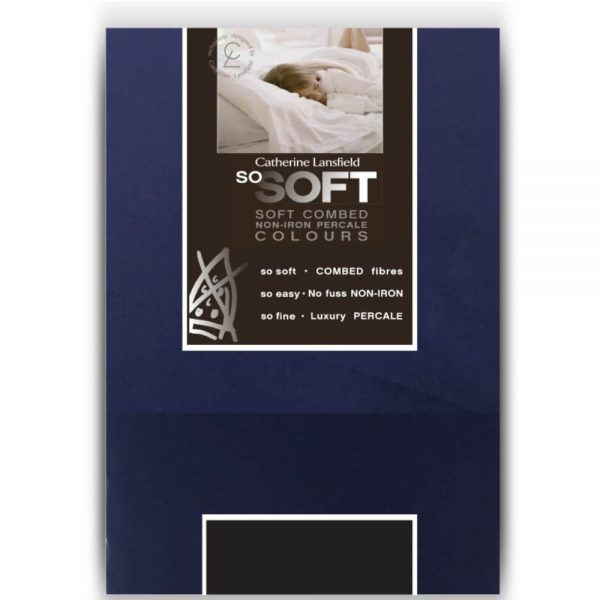 Percale Non Iron Housewife Navy Pillowcases 50x75