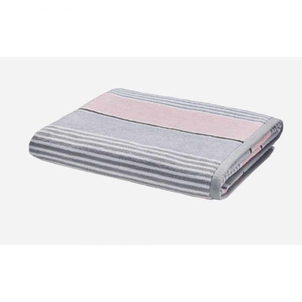 Bath Sheet Textured Stripe Pink