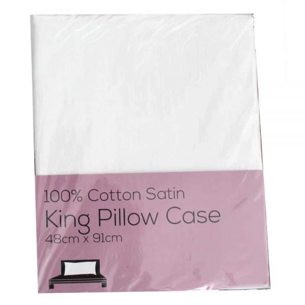 King Pillow Case 100% Cotton Satin