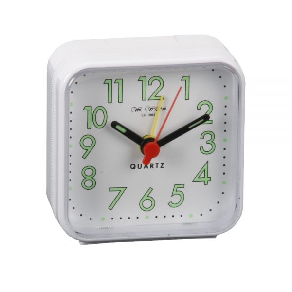 White Square Travel Alarm Clock