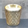 Glass Wax Pot Gold Prosecco Scent 11.7cm