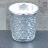 11.7cm Glass Candle Silver Hyacinth and Lily Scent
