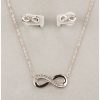 Rose Gold Infinity Necklace and Earring Set