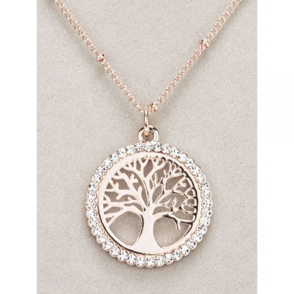 Newgrange Rose Gold Tree of Life Pendant