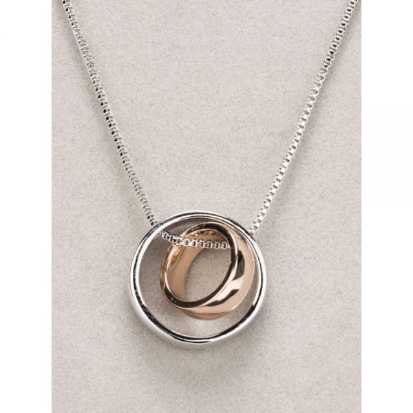 Newgrange Silver and Rose Gold Ring Pendant
