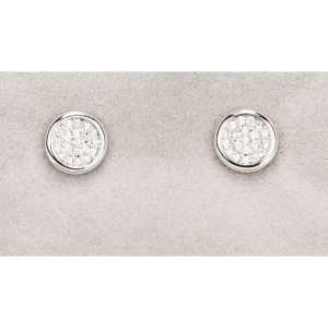 Newgrange Silver Diamante Round Earrings