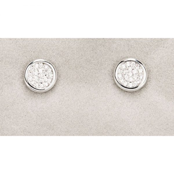 Newgrange Silver Diamante Round Earrings