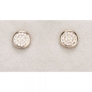 Newgrange Rose Gold Diamante Round Earrings