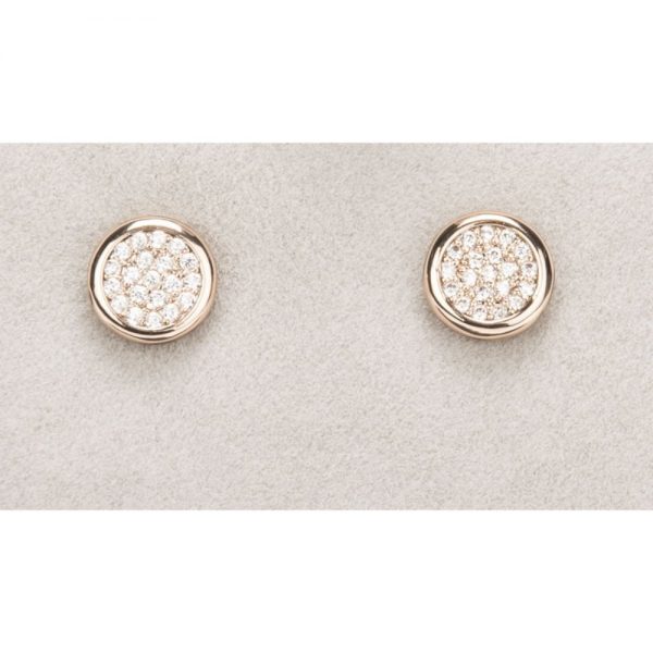 Newgrange Rose Gold Diamante Round Earrings