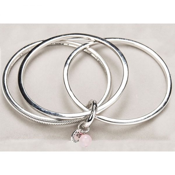 Newgrange Silver Rose and Gold Silver Bangle