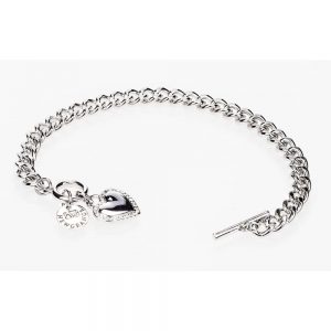 Newgrange Silver Diamante Heart Toggle Bracelet
