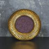Resin Round Frame Debossed Design Gold  Width 16cm