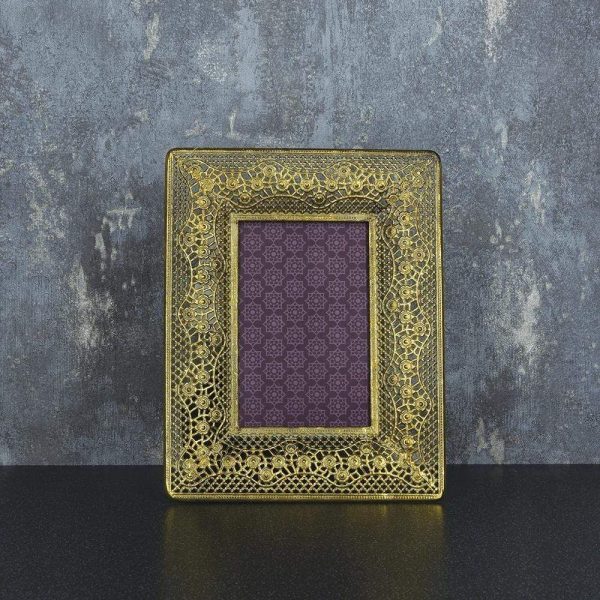 23cm Metal Frame Antique Gold