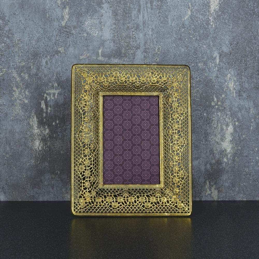 23cm Metal Frame Antique Gold