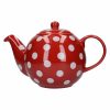 London Pottery Globe 6 Cup Teapot Red With Spots