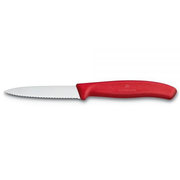 Pairing Knife Serrated 8cm Red