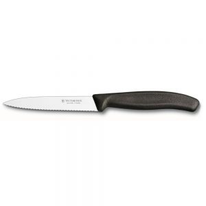 Swiss Classic Pairing Knife Serrated 10cm Black