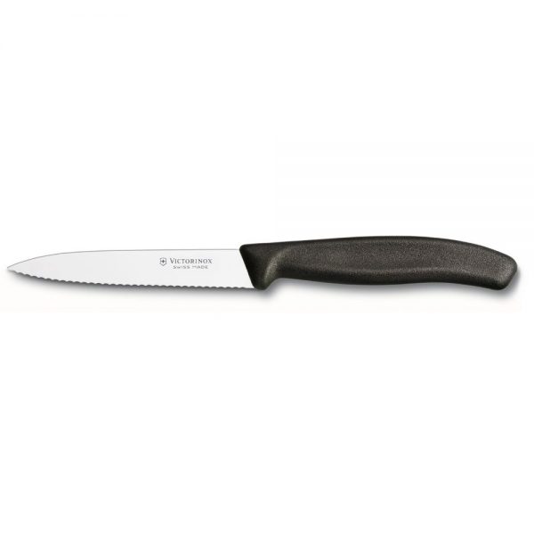 Swiss Classic Pairing Knife Serrated 10cm Black