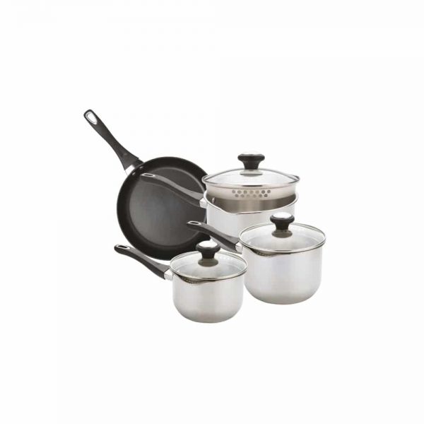 Prestige Strain Away S Steel 4 Piece Saucepan Set