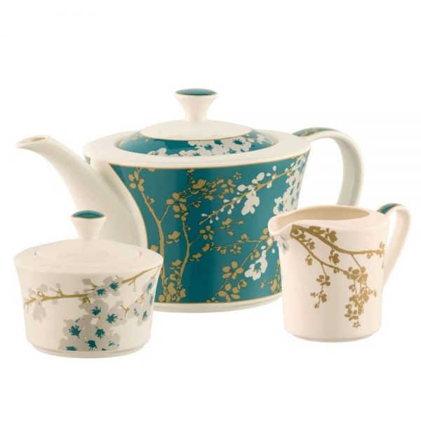 Bellevue Teapot Sugar & Cream Set