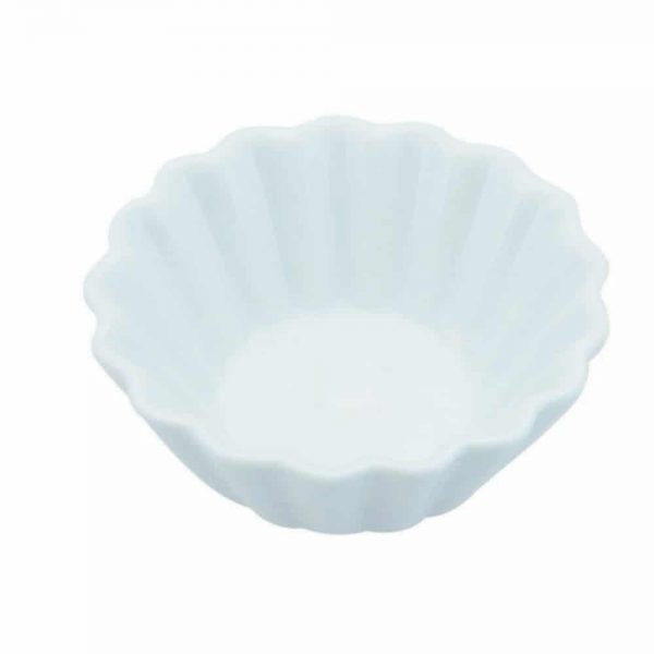 White Porcelain Fluted Mini Dish 7.4 x 2.8cm
