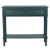 Antique Teal Pine Wood Oblong Console K/D