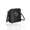 LYDC Circular Detail Mini Cross Body Bag in Black