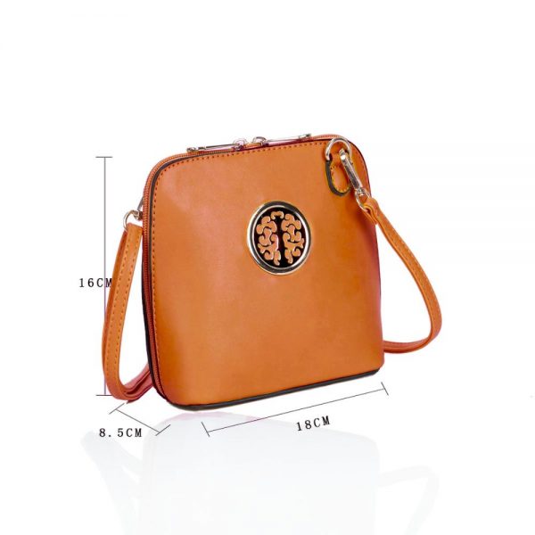 LYDC Circular Detail Mini Cross Body Bag in Brown