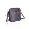 Circular Detail Mini Cross Body Bag in Dark Grey