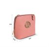 Gessy Circular Detail Mini Crossbody Bag Dark Pink