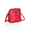 LYDC Circular Detail Mini Cross Body Bag In Red