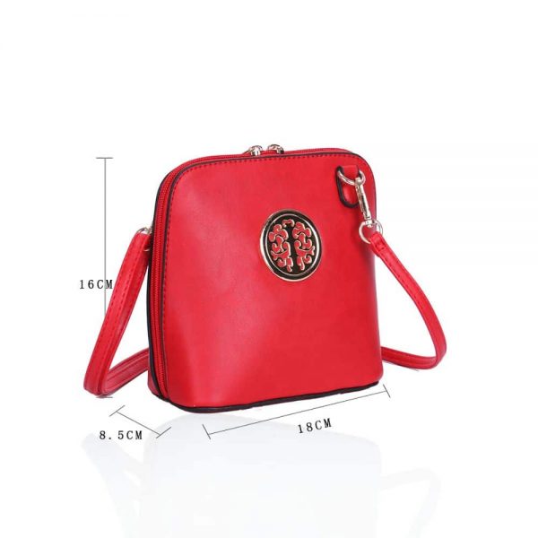 LYDC Circular Detail Mini Cross Body Bag In Red